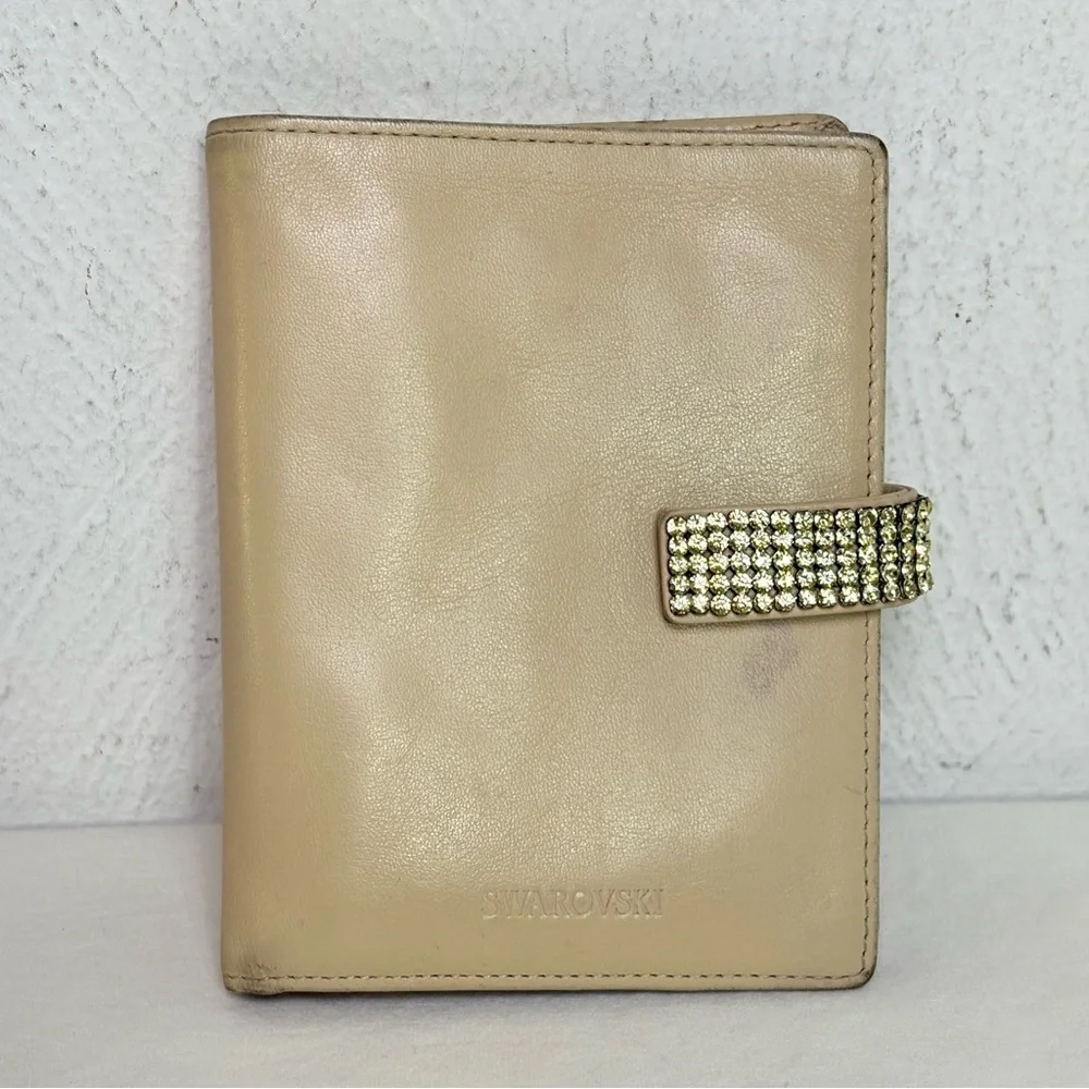 SWAROVSKI Rhinestone Leather Wallet *minor flaws*